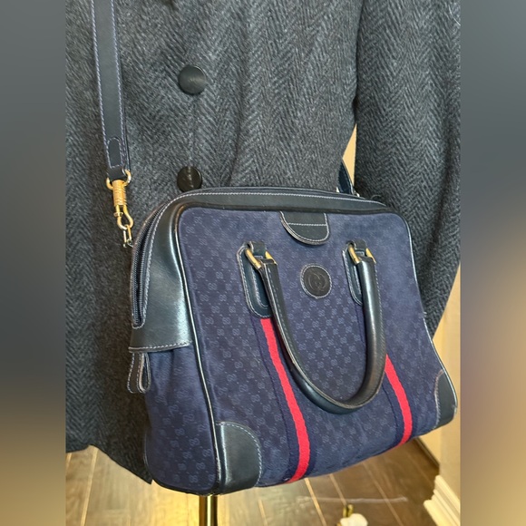 Gucci GG Monogram Supreme Sherry Web Ophidia Boston Doctor Satchel Bag Vintage - Picture 5 of 16